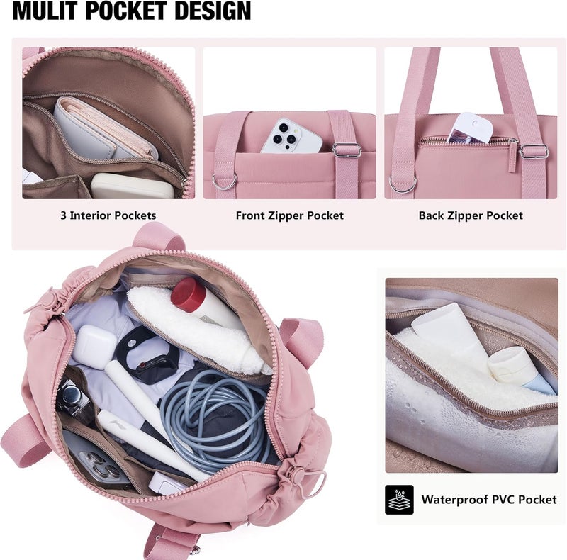Roulens Small Gym Bag for Women 2 Set Mini Gym Duffle Bag with Wet Compartment and Coin Wallet, Gym Tote Bag for Workout/Sport/Travel - Image 3